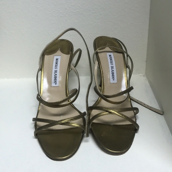 Manolo blahnik gold heels size 38.5 - Picture 2 of 5